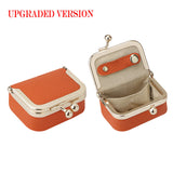 Royal Bagger Genuine Leather Mini Coin Purse, Solid Color Kiss Lock Change Pouch, Casual Style Small Storage Bag for Women 1894