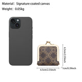 Royal Bagger Mini Ultra-Thin Jewelry Box & Kiss Lock Purse – Signature Coated Canvas, Women's Essential 8120