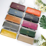 Royal Bagger Genuine Leather RFID Blocking Fashion Glasses Case, Pencil Bag with Kiss Lock, Organizer for Rings, Necklaces & Earrings for Women 3135