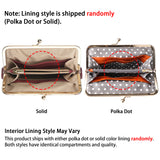 Royal Bagger RFID Kiss Lock Wallet, Genuine Leather Clutch Purse for Women with Solid Color Lining & Multi-Card Slots 3468