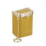 Royal Bagger Mini Chain Cosmetics Case for Women, Genuine Cow Leather Retro Kiss Lock Purse, Small Lipstick Makeup Bag with Mirror 3241