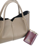 Royal Bagger Mini Chain Cosmetics Case for Women, Genuine Cow Leather Retro Kiss Lock Purse, Small Lipstick Makeup Bag with Mirror 3241