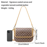 Royal Bagger Retro Crossbody Box Bag for Women, Signature Canvas & Leather, Elegant Compact Shoulder Purse 5245