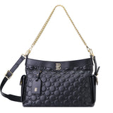 Royal Bagger Genuine Cow Leather Quilted Crossbody Bag, Large Capacity Tote Handbag, Chain Shoulder Purse for Women 3270
