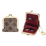 Royal Bagger Mini Ultra-Thin Jewelry Box & Kiss Lock Purse – Signature Coated Canvas, Women's Essential 8120