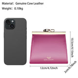 Royal Bagger Kiss Lock RFID Credit Card Holder for Women, Genuine Cow Leather Short Wallets, Fashion Vintage Coin Purse 3242