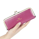 Royal Bagger Genuine Leather RFID Blocking Fashion Glasses Case, Pencil Bag with Kiss Lock, Organizer for Rings, Necklaces & Earrings for Women 3135