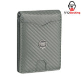 Royal Bagger Men's Genuine Leather Wallet RFID Card Holder Carbon Fiber Wallet Large Capacity Two Fold Wallet 3240