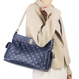 Royal Bagger Genuine Cow Leather Quilted Crossbody Bag, Large Capacity Tote Handbag, Chain Shoulder Purse for Women 3270