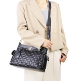 Royal Bagger Genuine Cow Leather Quilted Crossbody Bag, Large Capacity Tote Handbag, Chain Shoulder Purse for Women 3270