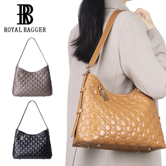 Royal Bagger Genuine Leather Quilted Crossbody Bag for Women, Soft-Textured Underarm Purse, Versatile Shoulder & Crossbody for Commuting 3267