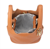 Royal Bagger Vintage Genuine Leather Basket Bag Stylish Versatile Handheld Bucket Bag for Women's Commuting 3260