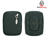 Royal Bagger RFID Mini Genuine Leather Women's Coin Purse - Solid Color Buckle Pouch for Keys, Earphones & Daily Essentials 3603