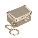 Royal Bagger Genuine Leather Mini Kiss Lock Coin & Jewelry Box, Removable Keychain, Storage for Rings, Earrings, Necklaces 2894