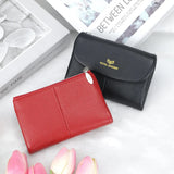 Royal Bagger RFID Blocking Women's Short Wallet Genuine Leather Multi-card Slots Card Holder Trifold Purse Magnetic Opening 2063