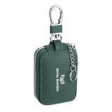 Royal Bagger Mini Portable Zipper Earphone Bags Genuine Leather Small Key Wallet with Keychain Fashion Simple Headphone Bag 2901