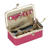 Royal Bagger Genuine Leather Jewelry Box, Mini Case for Rings, Necklaces & Earrings, Kiss Lock Coin Purse for Women 3203