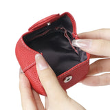 Royal Bagger Mini Lychee Pattern Coin Purse, Solid Color Buckle Key Earphone Storage Bag, Casual Change Pouch for Daily Use 1603