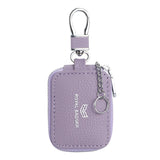 Royal Bagger Mini Portable Zipper Earphone Bags Genuine Leather Small Key Wallet with Keychain Fashion Simple Headphone Bag 2901