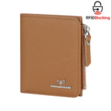 Royal Bagger RFID Blocking Genuine Leather Short Wallet for Women - Slim Bifold Coin Purse, Fashionable & Simple Design 3201