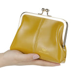 Royal Bagger Fashionable Genuine Leather RFID Blocking Women's Wallet with Kiss Lock, Card Slots and Zipper Coin Pocket 4120