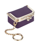 Royal Bagger Genuine Leather Mini Kiss Lock Coin & Jewelry Box, Removable Keychain, Storage for Rings, Earrings, Necklaces 2894