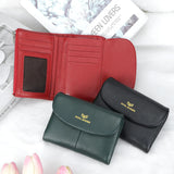 Royal Bagger RFID Blocking Women's Short Wallet Genuine Leather Multi-card Slots Card Holder Trifold Purse Magnetic Opening 2063