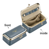 Royal Bagger Genuine Leather Jewelry Box, Mini Organizer for Rings, Necklaces & Earrings, Women's Kiss Lock Coin Purse 3125