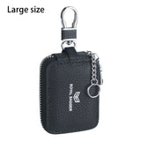 Royal Bagger Mini Earphone Bag Genuine Leather Zipper Key Wallet with Keychain, Portable Headphone Case for Men & Women 3901