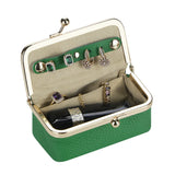 Royal Bagger Genuine Leather Jewelry Box, Mini Case for Rings, Necklaces & Earrings, Kiss Lock Coin Purse for Women 3203