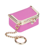 Royal Bagger Genuine Leather Mini Kiss Lock Coin & Jewelry Box, Removable Keychain, Storage for Rings, Earrings, Necklaces 2894