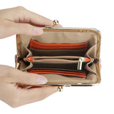 Royal Bagger Fashionable Genuine Leather RFID Blocking Women's Wallet with Kiss Lock, Card Slots and Zipper Coin Pocket 4120