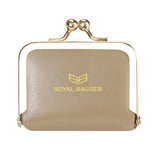 Big Size, Royal Bagger Genuine Leather Mini Jewelry Box, Ring & Necklace Storage, Retro Coin Purse with Kiss Lock for Women 4894