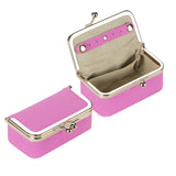 Royal Bagger Genuine Leather Jewelry Box, Mini Case for Rings, Necklaces & Earrings, Kiss Lock Coin Purse for Women 3203