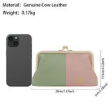 Royal Bagger RFID Blocking Genuine Leather Clutch Purse for Women, Elegant Evening Wallet with Kiss Lock, Phone Holder 2868