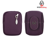 Royal Bagger RFID Mini Genuine Leather Women's Coin Purse - Solid Color Buckle Pouch for Keys, Earphones & Daily Essentials 3603