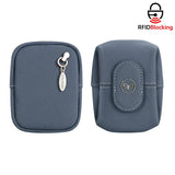 Royal Bagger RFID Mini Genuine Leather Women's Coin Purse - Solid Color Buckle Pouch for Keys, Earphones & Daily Essentials 3603