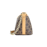 Royal Bagger Chain Shoulder Bag for Women, Signature Coated Canvas & Vegetable-Tanned Cowhide Leather Underarm Purse, Fashion Retro Handbag 5263