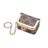 Royal Bagger Women's Mini Jewelry Box & Coin Purse – Signature Coated Canvas & Vegetable-Tanned Cowhide Leather, Solid Color Kiss Lock Change Pouch, Casual Small Storage Bag 5894