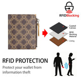 Royal Bagger Signature Coated Canvas & Vegetable-Tanned Cowhide Leather Short Wallet - RFID Blocking, Slim Bifold Coin Purse for Women, Retro & Simple Design 4201