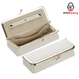 Royal Bagger Genuine Leather RFID Blocking Fashion Glasses Case, Pencil Bag with Kiss Lock, Organizer for Rings, Necklaces & Earrings for Women 4135