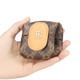 Royal Bagger Mini Women's Coin Purse – Signature Coated Canvas & Vegetable-Tanned Cowhide Leather, Casual Change Pouch for Daily Use 6603