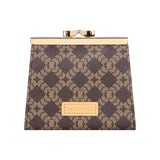 Royal Bagger Women’s RFID Credit Card Holder Wallet – Vintage Coin Purse with Signature Coated Canvas & Vegetable-Tanned Cowhide Leather, Kiss Lock Short Wallet 5242