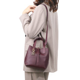 Royal Bagger Women Genuine Cow Leather Bucket Bag Elegant Crossbody Shoulder Purse Basket Handbag 3262