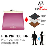 Royal Bagger Kiss Lock RFID Credit Card Holder for Women, Genuine Cow Leather Short Wallets, Fashion Vintage Coin Purse 3242