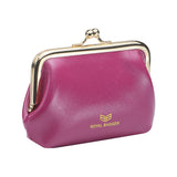 Royal Bagger Retro Kiss Lock RFID Card Holder Coin Purse for Women Genuine Cow Leather Small Lipstick Bag Fashion Mini Key Chain Wallet 3243