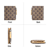 Royal Bagger Signature Coated Canvas & Vegetable-Tanned Cowhide Leather Short Wallet - RFID Blocking, Slim Bifold Coin Purse for Women, Retro & Simple Design 4201