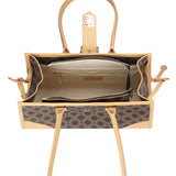 Royal Bagger Women's Shoulder Bag, Coated Canvas & Vegetable-Tanned Cowhide Leather, Retro Large Capacity Underarm Tote 5265