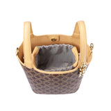 Royal Bagger Signature Coated Canvas & Vegetable-Tanned Cowhide Leather Bucket Bag, Casual Handbag for Women, Tote Bags 4260