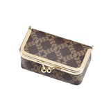 Royal Bagger Women's Jewelry Box – Mini Case for Rings, Necklaces & Earrings, Coated Canvas & Vegetable-Tanned Cowhide Leather with Kiss Lock Coin Purse 5203